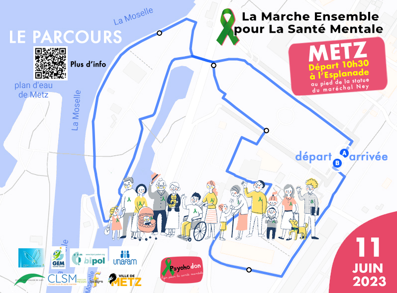 parcours Marche à Metz 11 juin 2023